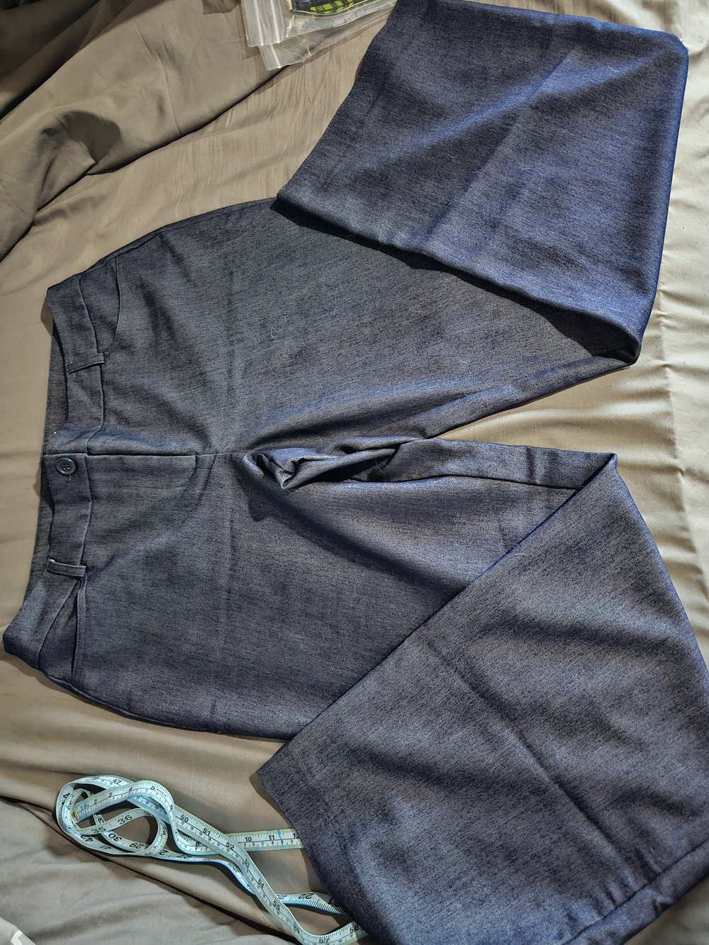 Classic Straight-Leg Dress Pants in Heathered Navy
